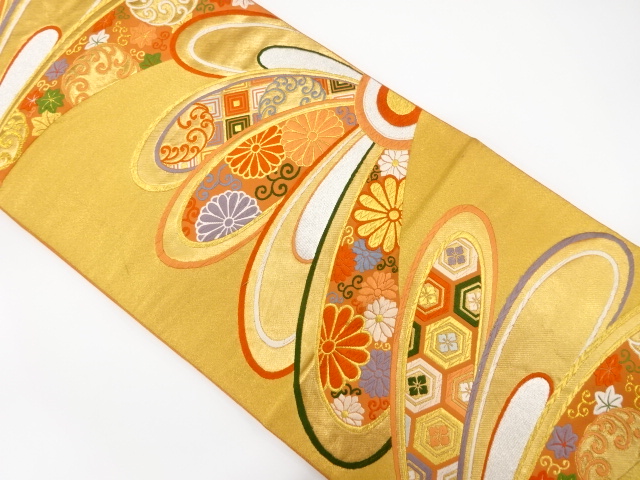 JAPANESE FUKURO OBI / WOVEN KIKKO WITH FLOWER